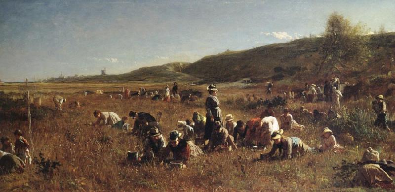 Eastman Johnson THe Cranberry Harvest,Island of Nantucket China oil painting art
